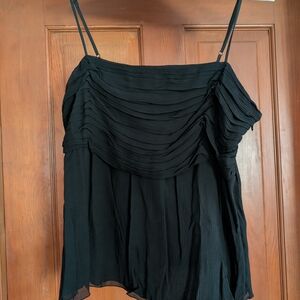 GAP Black Pleated Tank Top